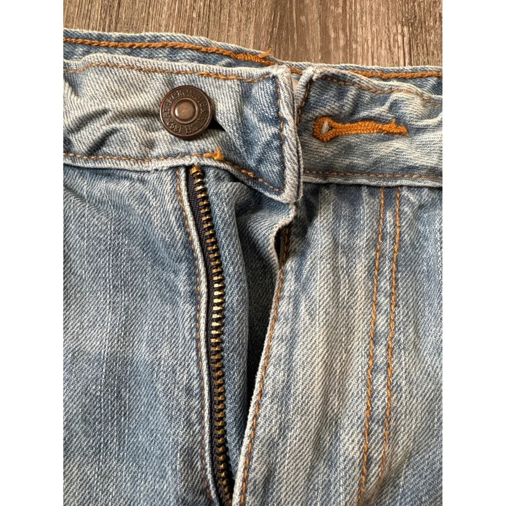 Abercrombie & Fitch Denim Shorts Light Wash Frayed Hem High Rise Cutoff